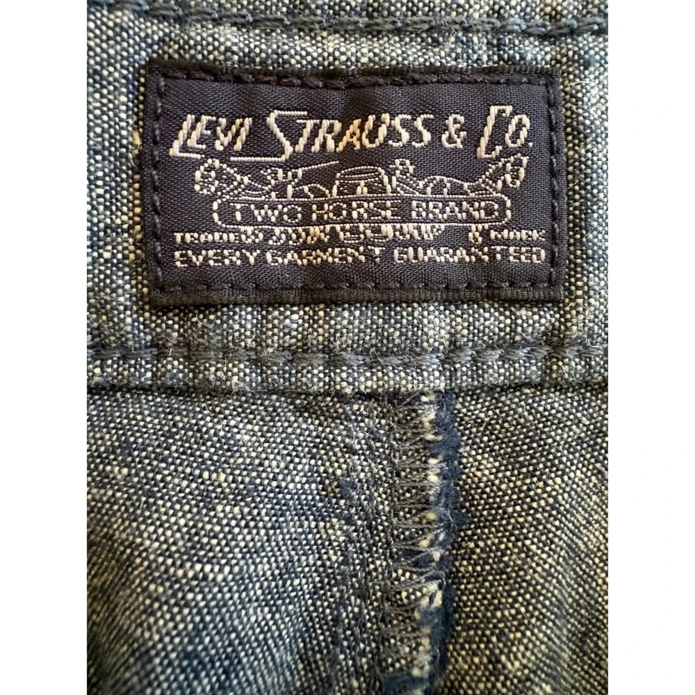 Levis Mens Blue‎ Linen Cotton Blend Flat Front Shorts Size 36 Preppy